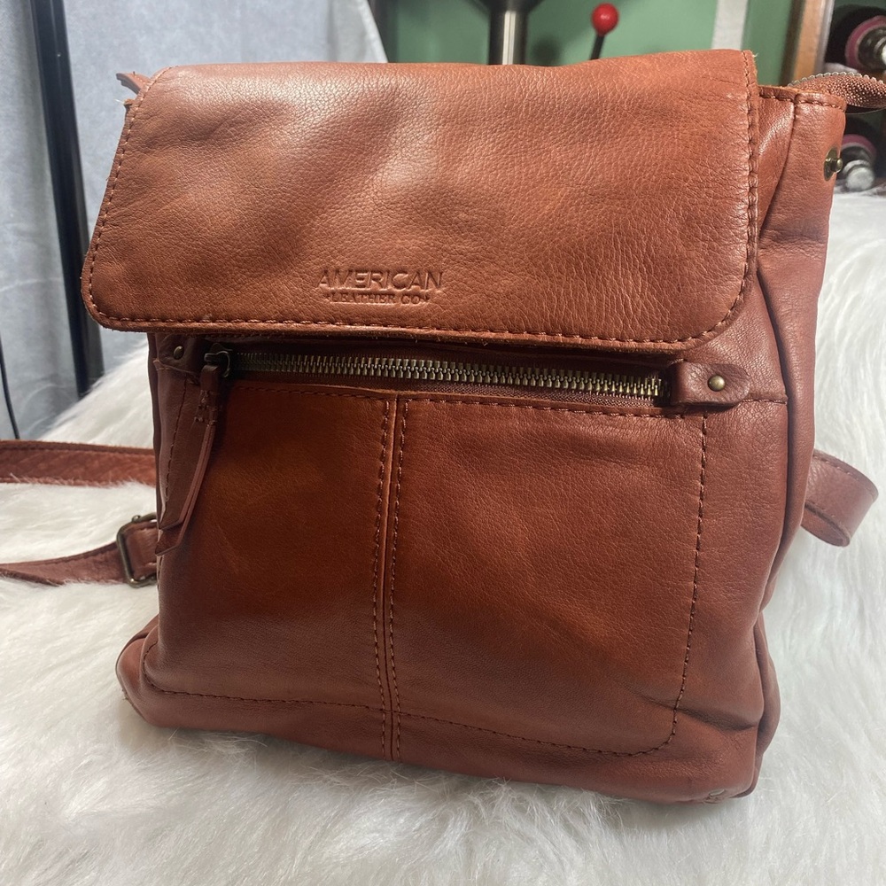 American leather co. backpack brown soft  leather